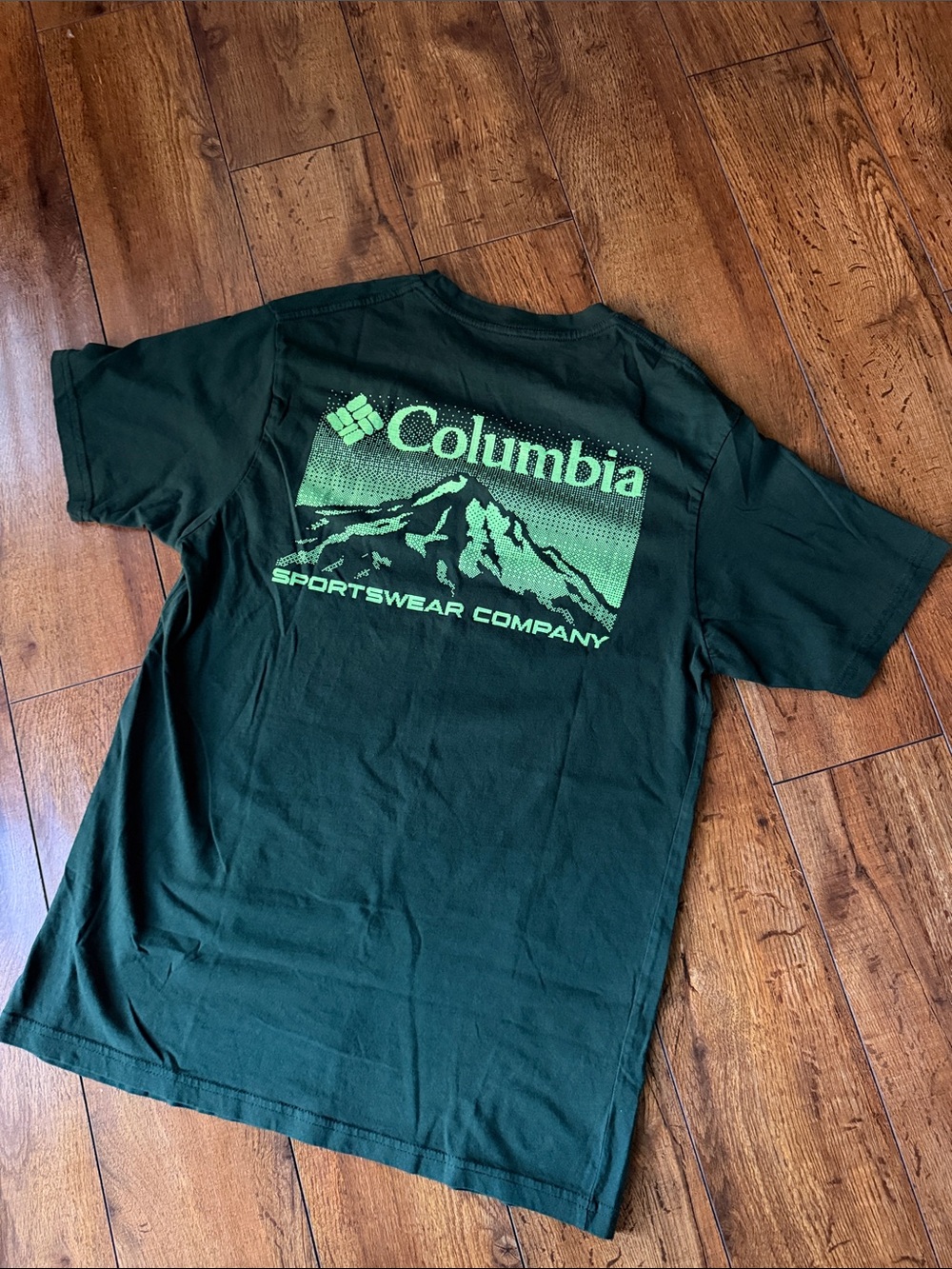 Columbia Dark Green Short-Sleeve Tee with Lime Graphic